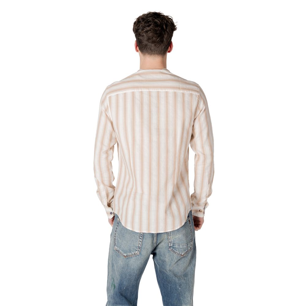 Beige Cotton Pattern Shirt - ventzia