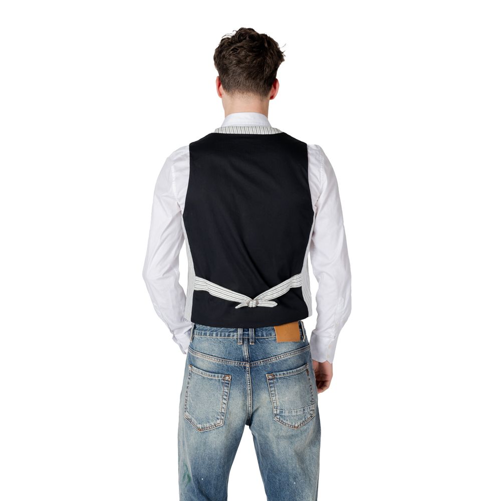Black Linen Waistcoat - ventzia