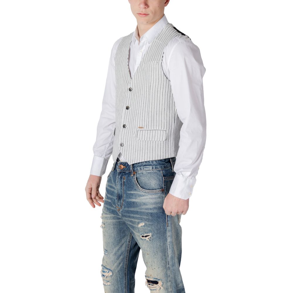 Black Linen Waistcoat - ventzia