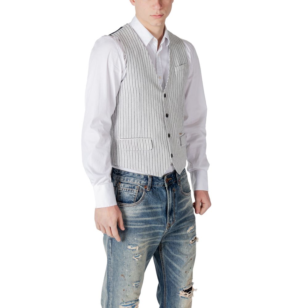 Black Linen Waistcoat - ventzia