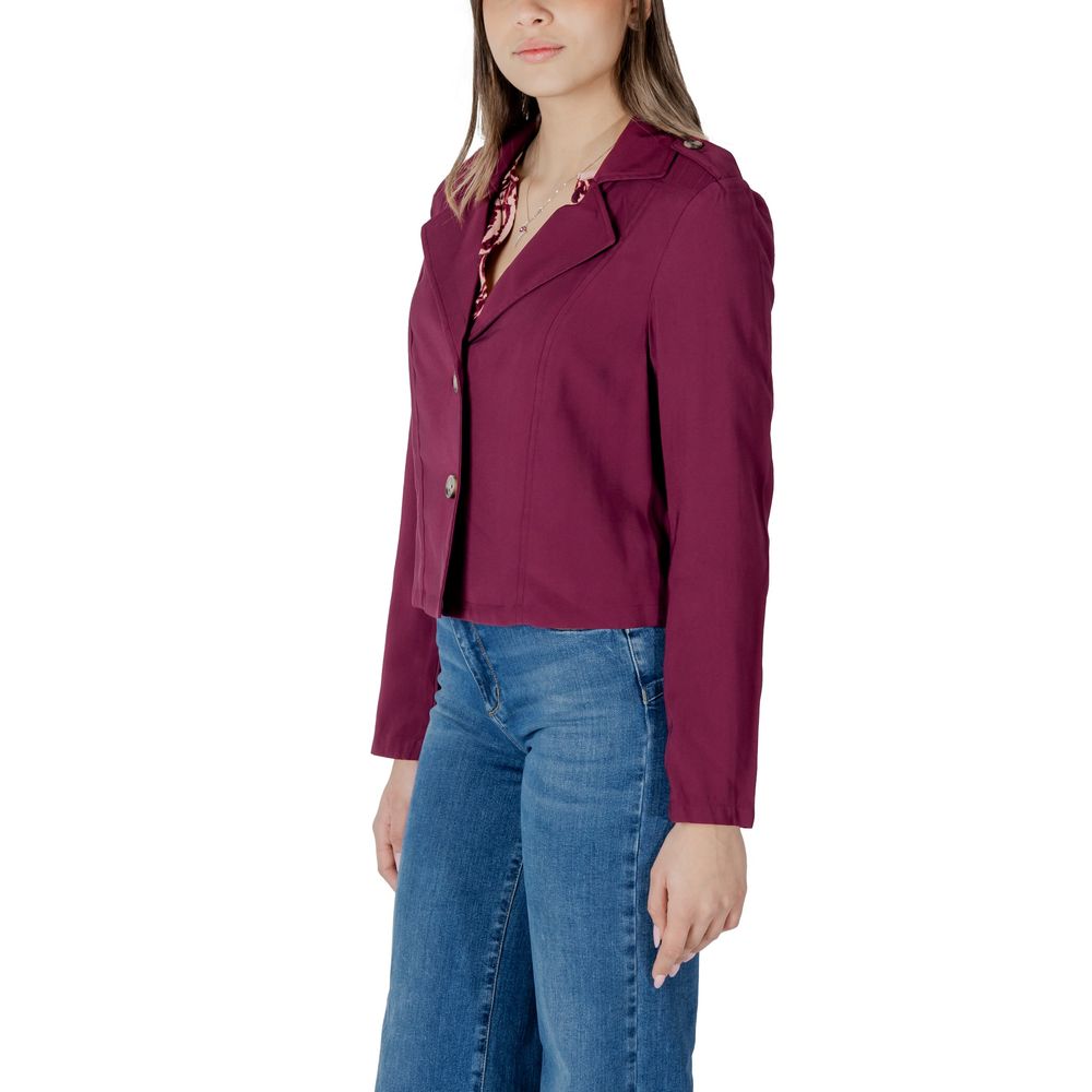 Purple Viscose Parka - ventzia