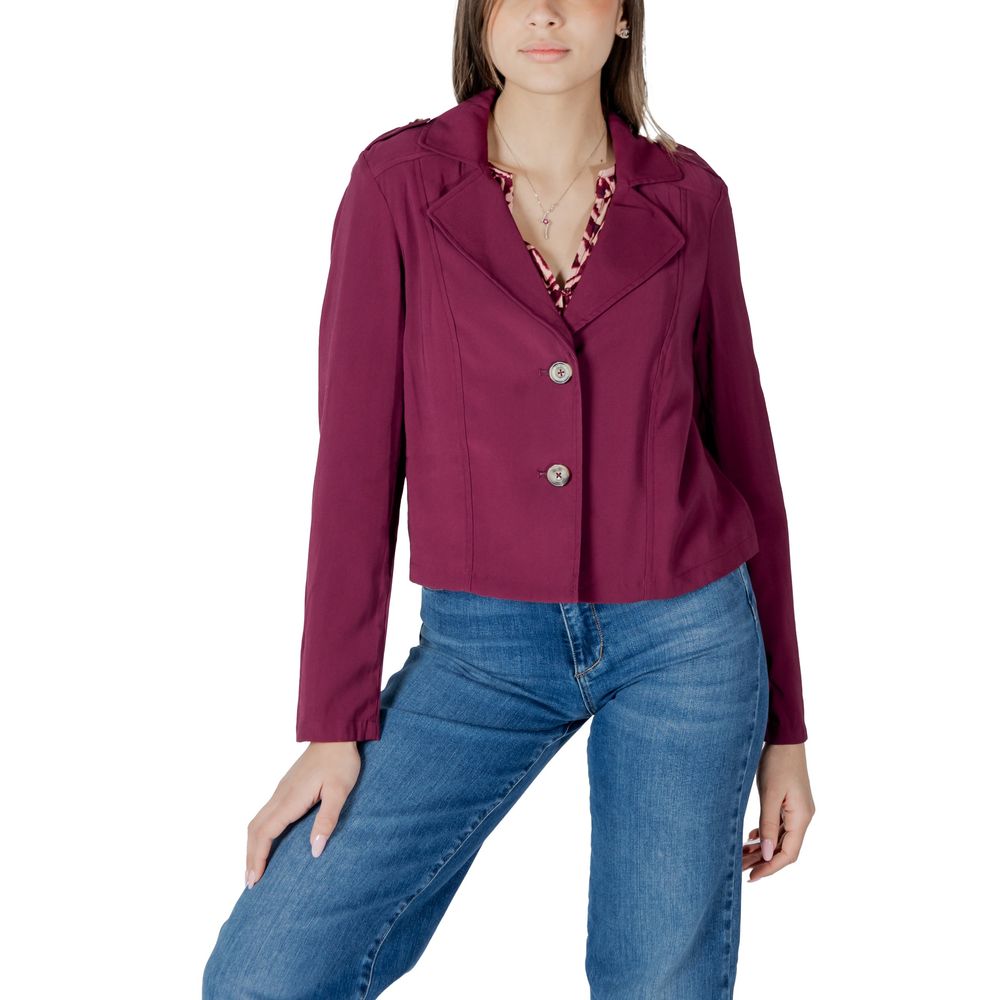 Purple Viscose Parka - ventzia