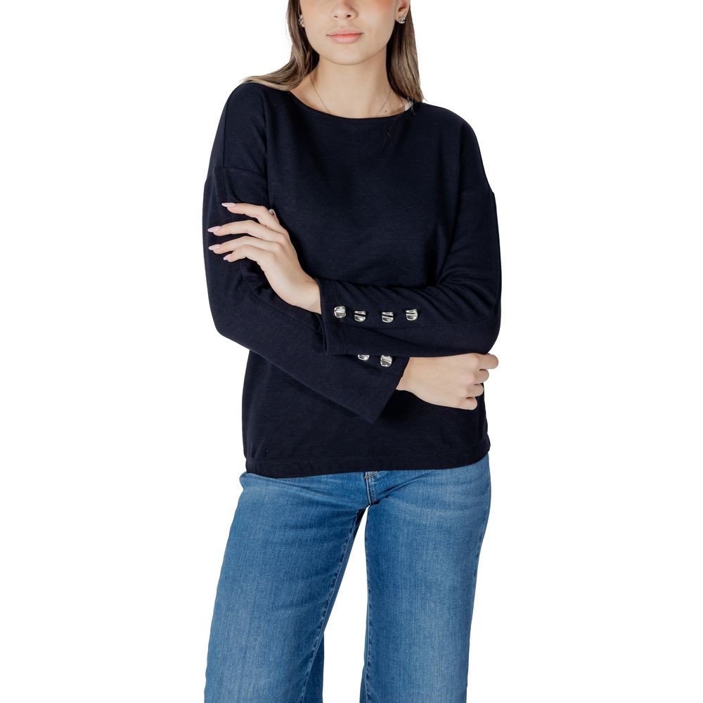 Blue Polyester Sweatshirt - ventzia