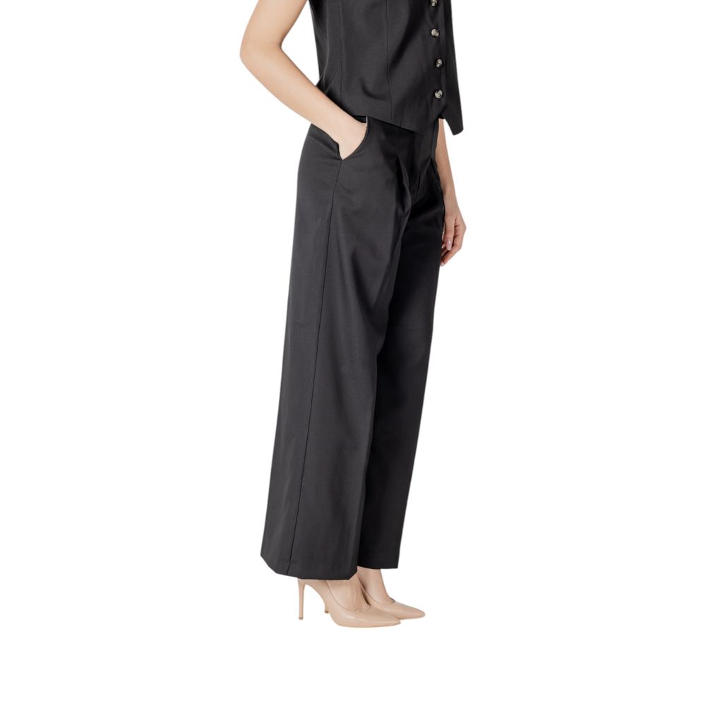 Black Polyester Pant - ventzia