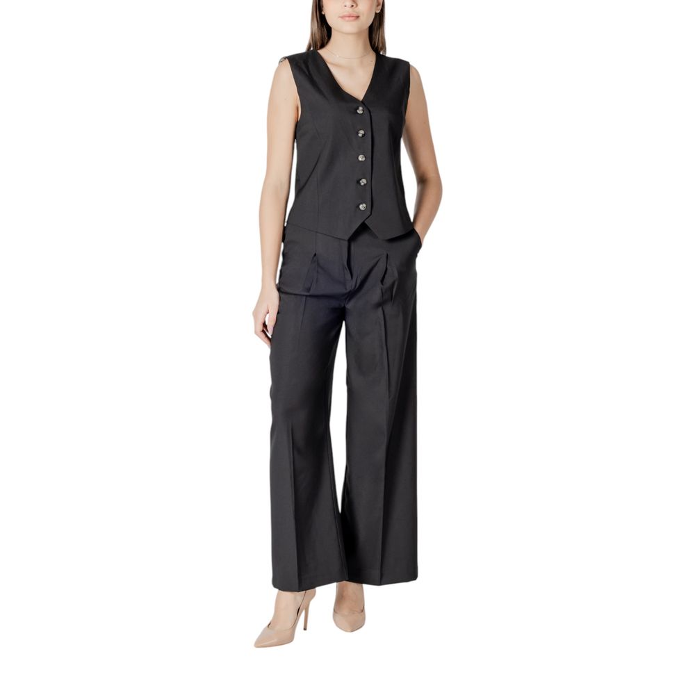 Black Polyester Pant - ventzia
