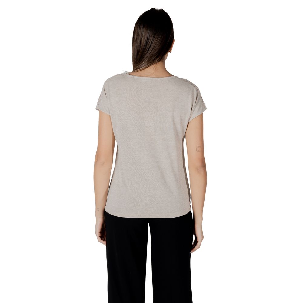 Beige Polyester T-Shirt - ventzia