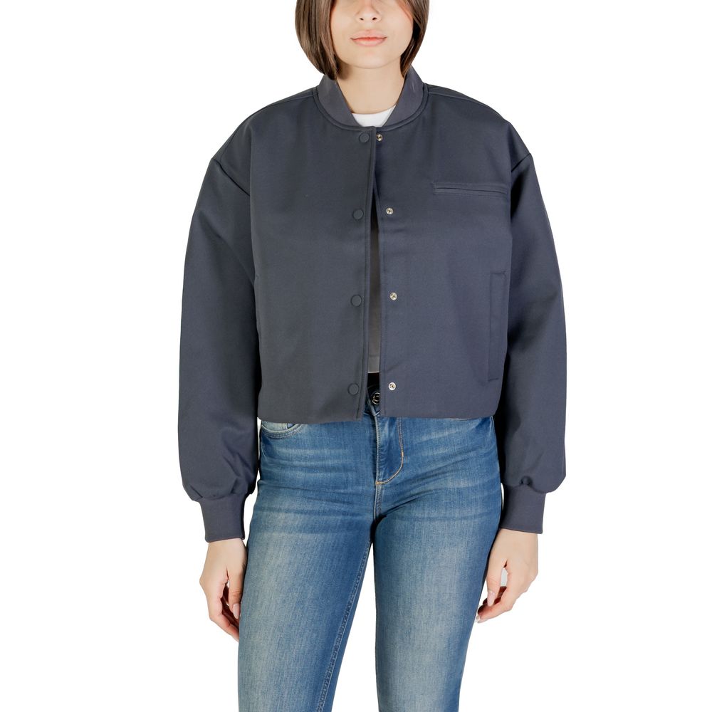 Gray Recycled Polyester Bomber - ventzia