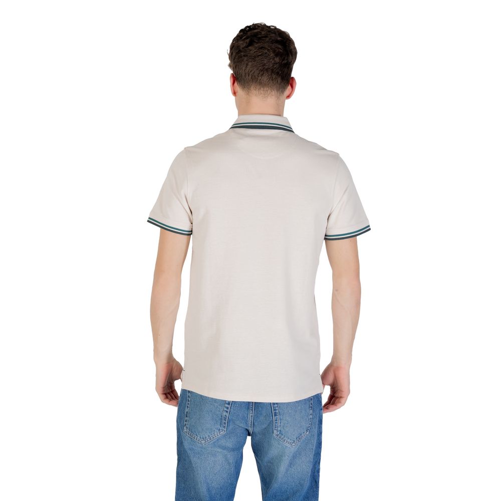 Beige Cotton Polo Shirt - ventzia