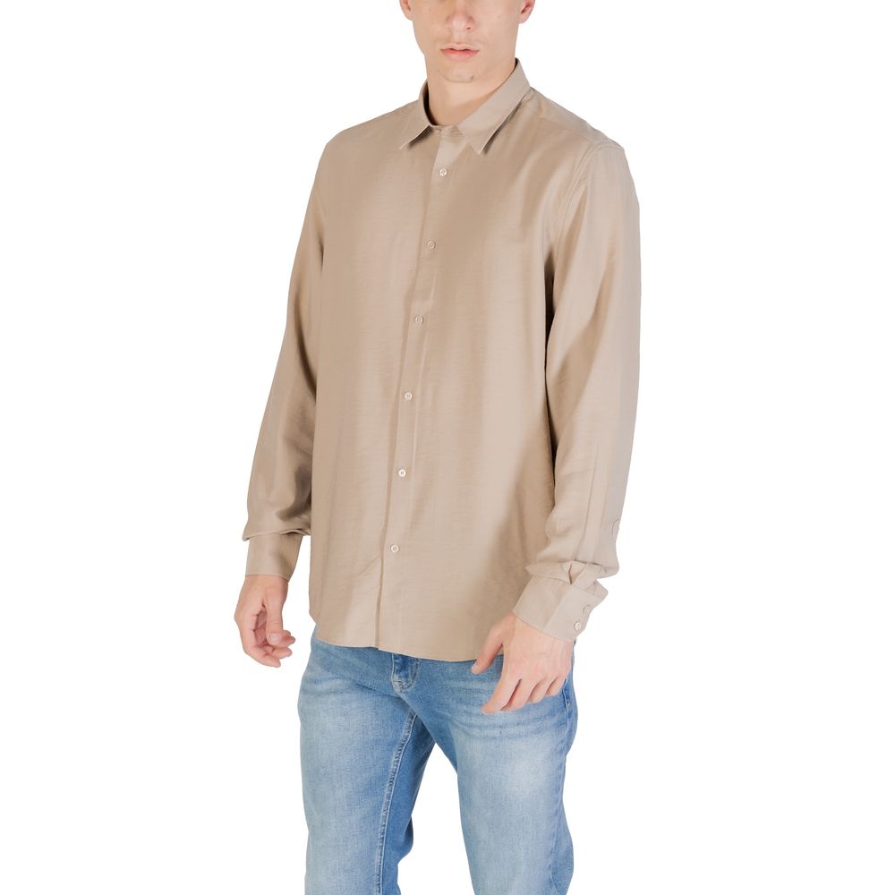 Beige Viscose Shirt - ventzia