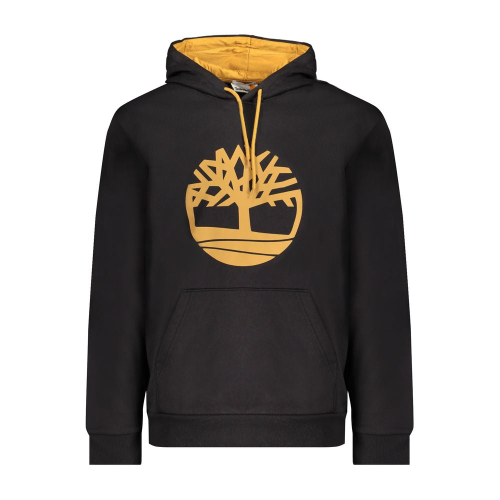 "Black Cotton Men's Hooded Sweater" - ventzia