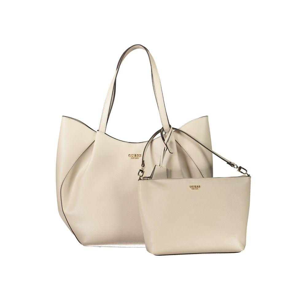 Beige Polyethylene Women Handbag - ventzia