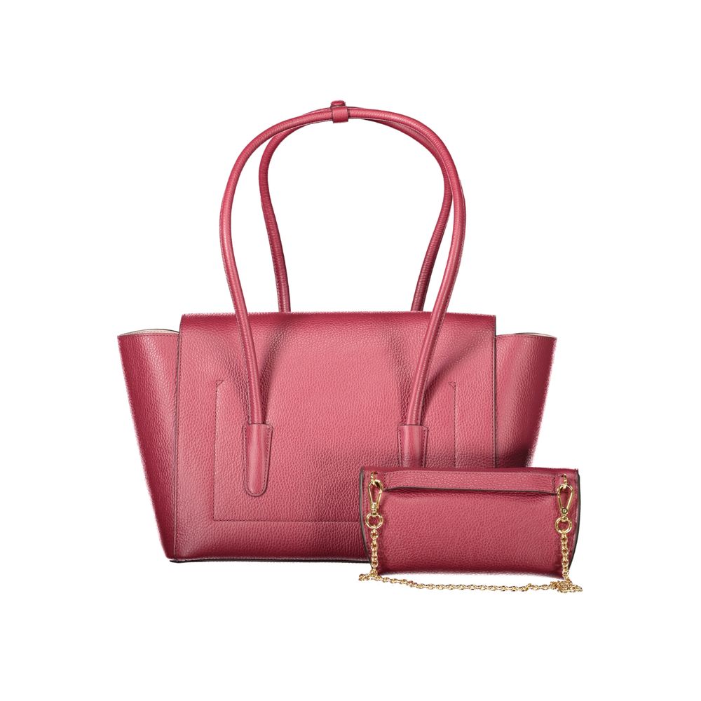 Red Leather Women Handbag - ventzia
