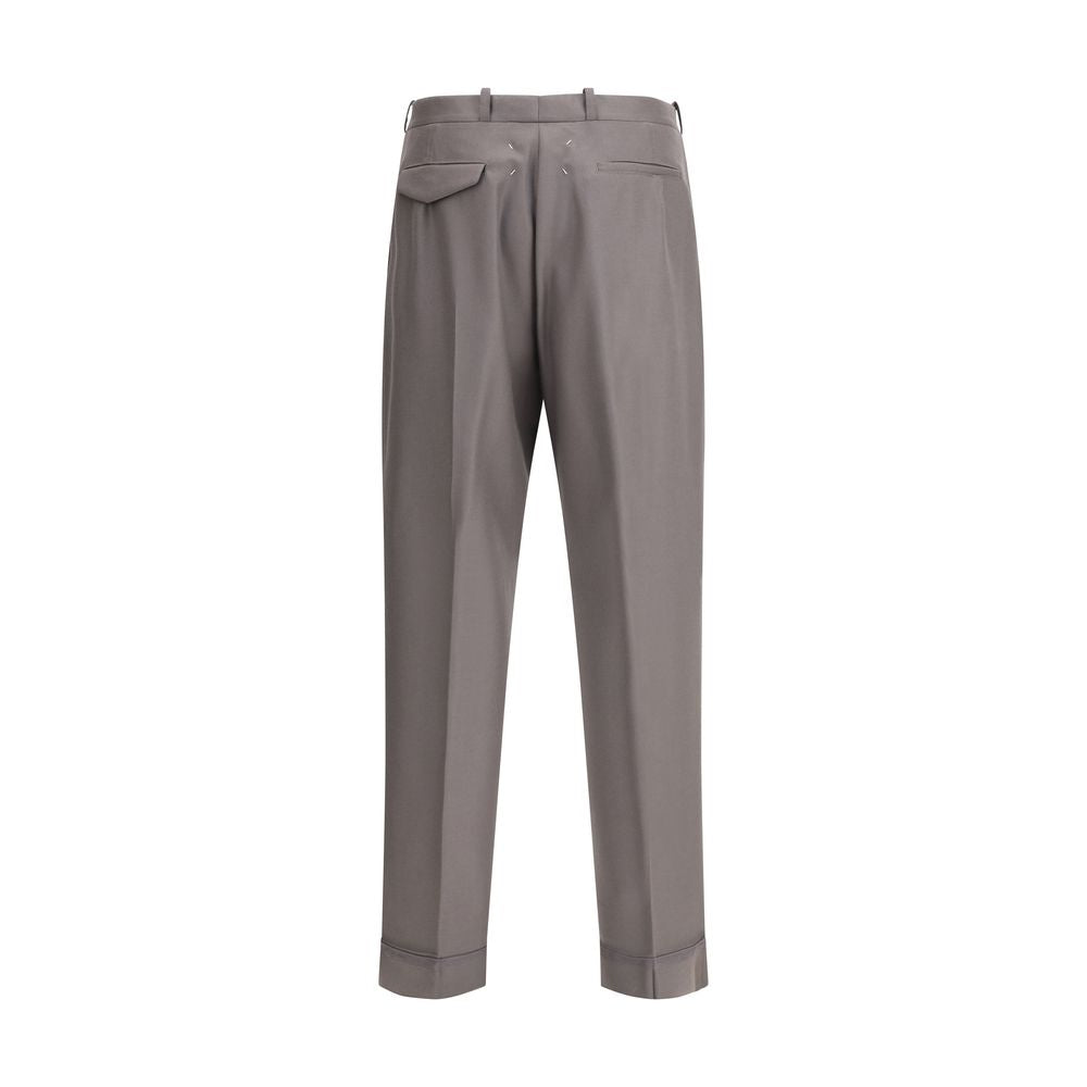 Bicolor Fleece Wool Dress Pants