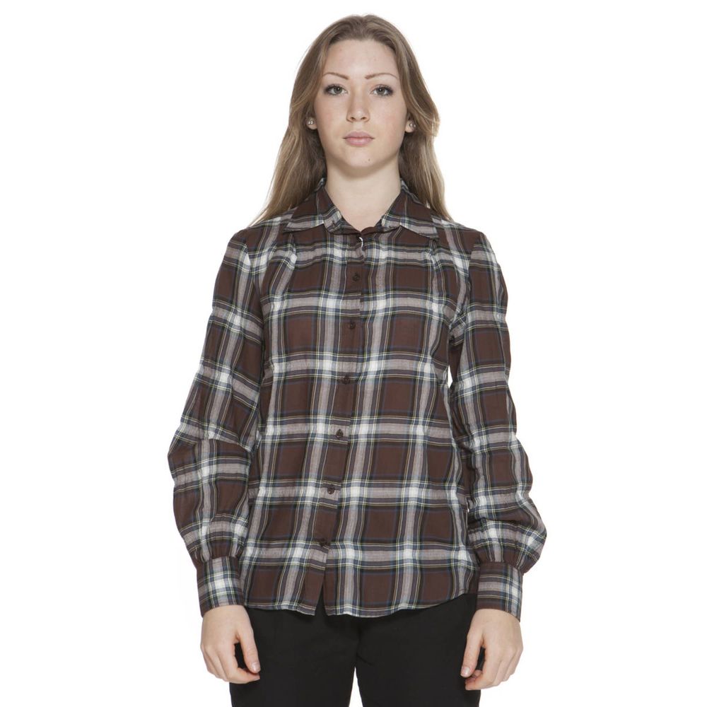 Brown Cotton Shirt - ventzia