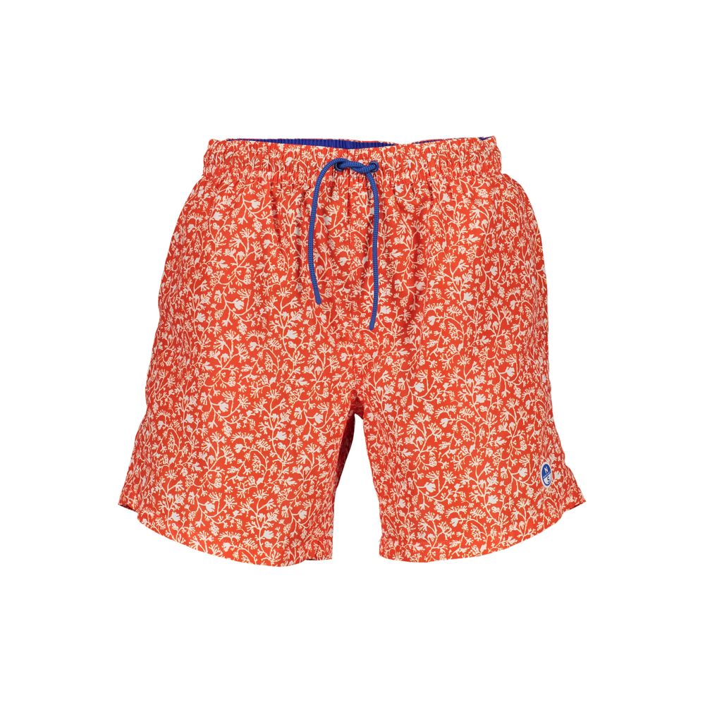 Red Polyester Men's Swim Boxer - ventzia
