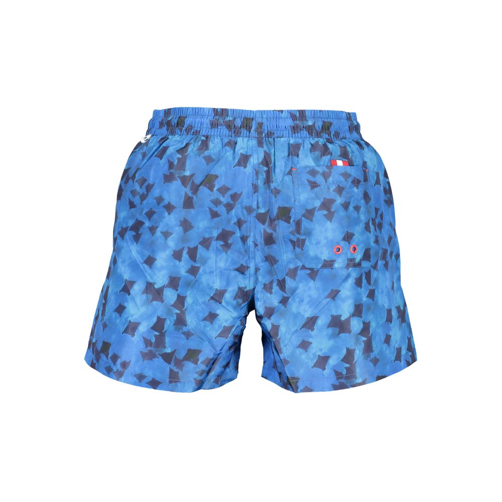 Blue Polyester Men's Swim Trunk - ventzia