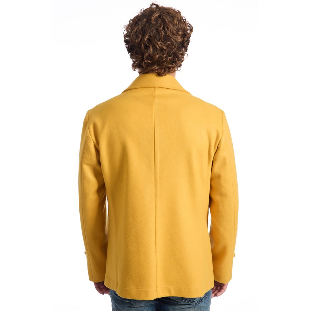 Yellow Wool Men's Short Coat - ventzia