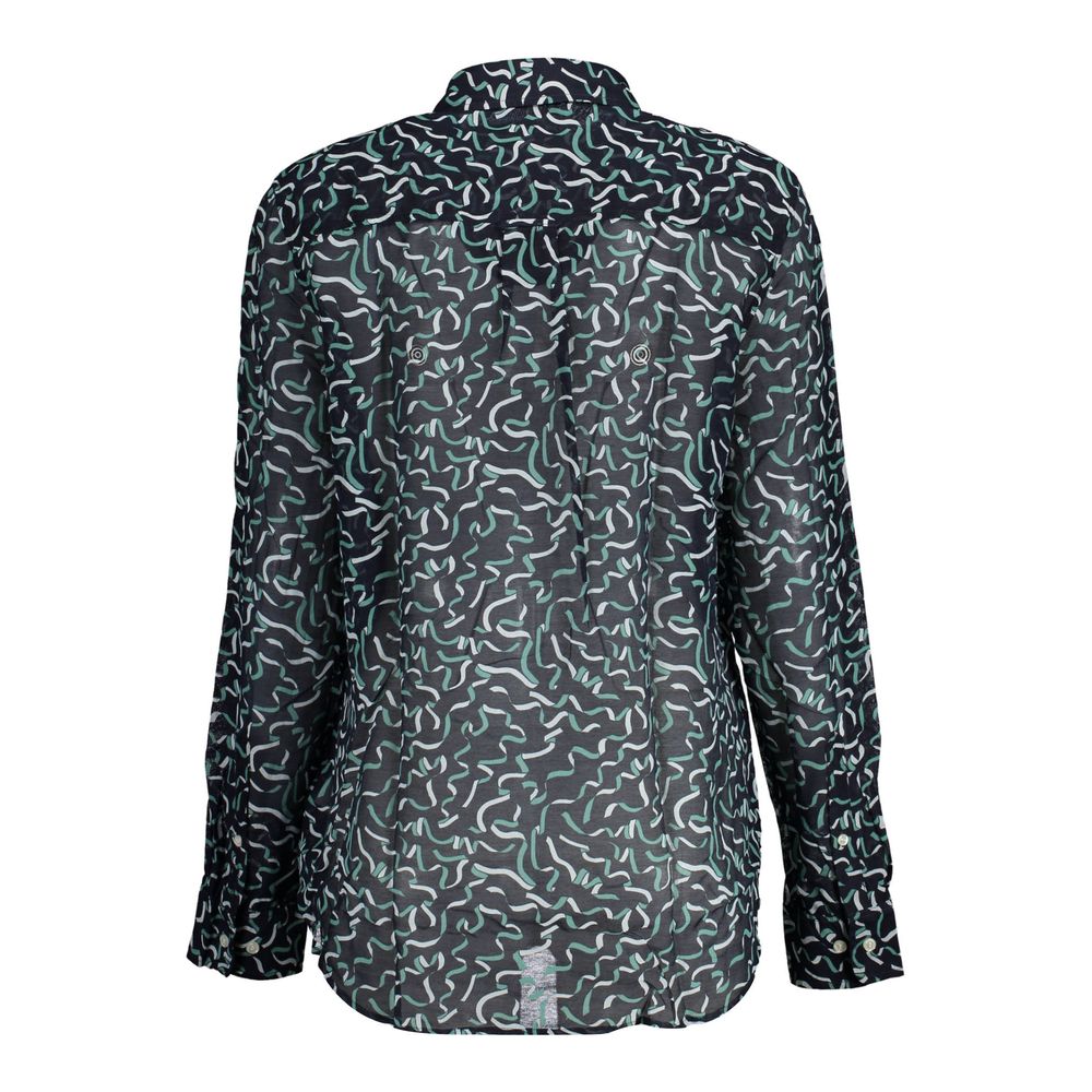 Blue Cotton Women Shirt - ventzia