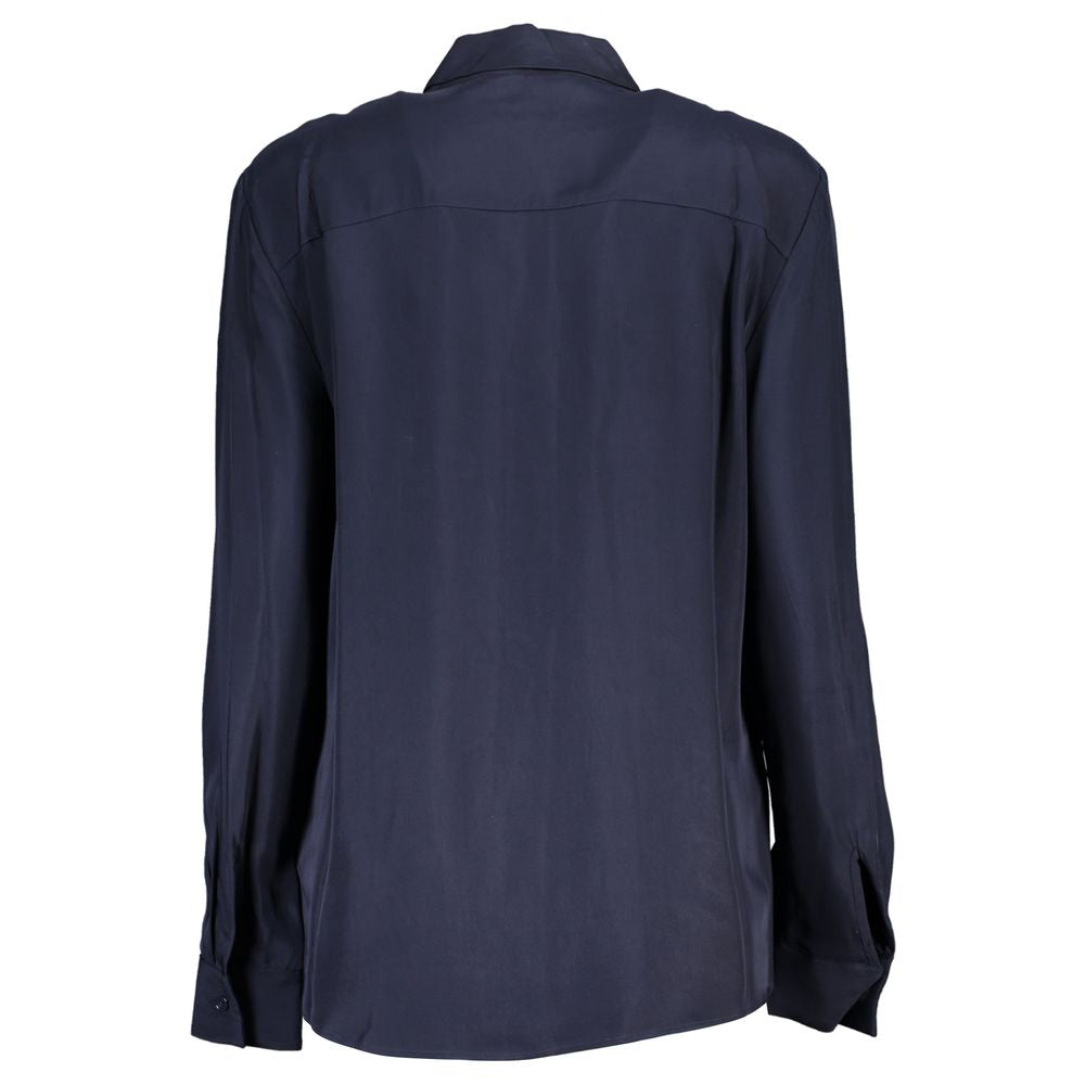 Blue Viscose Women Shirt - ventzia