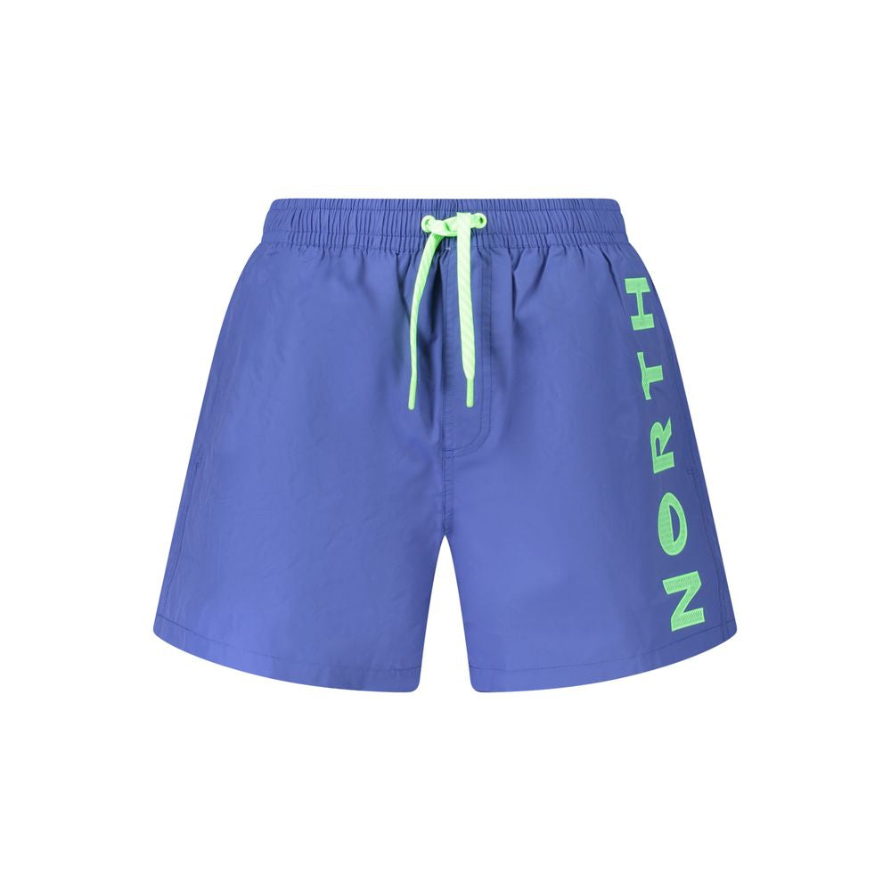 Blue Nylon Men's Swim Trunk - ventzia