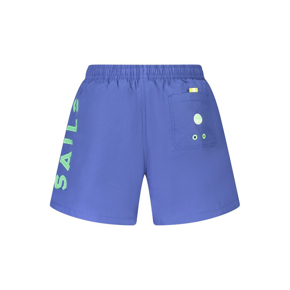 Blue Nylon Men's Swim Trunk - ventzia