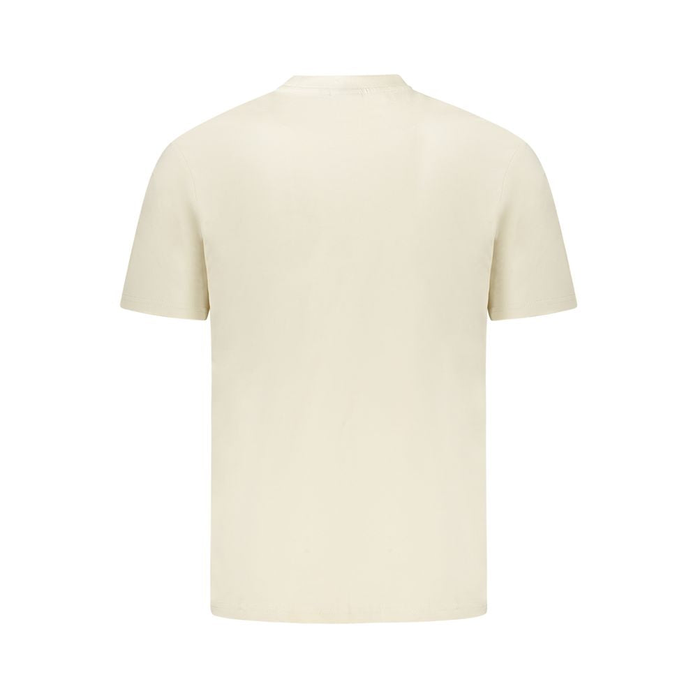 Beige Cotton Men T-Shirt - ventzia