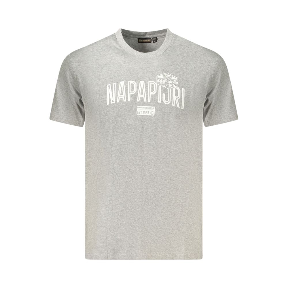 Gray Cotton Men T-Shirt - ventzia