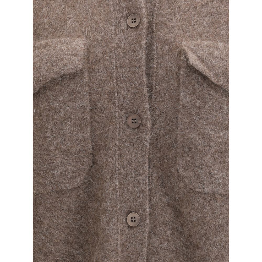 Brown Raccoon Fur Cardigan - ventzia