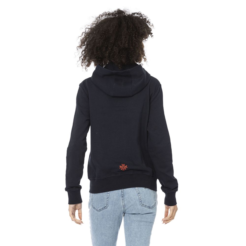 Blue Cotton Women Sweatshirt - ventzia