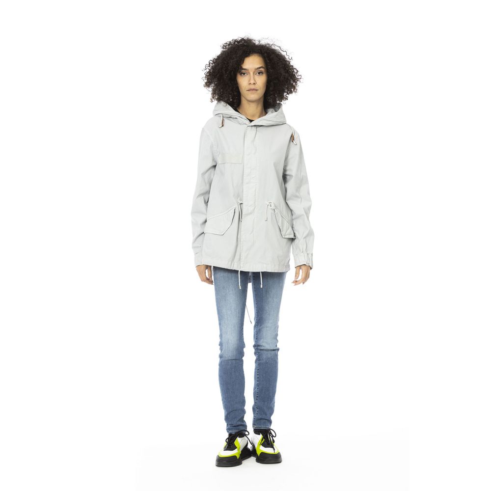 Silver Cotton Women Jacket - ventzia