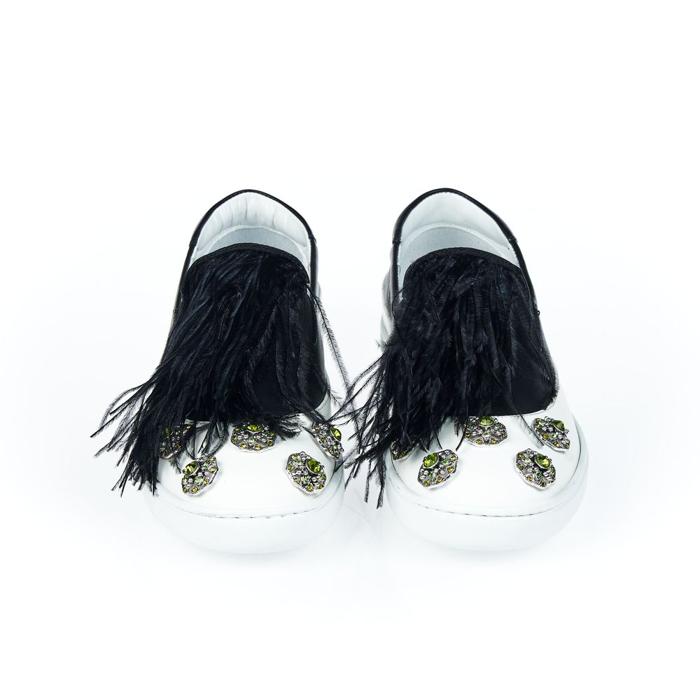 Black Bovine Leather Women Slip-on Shoe - ventzia