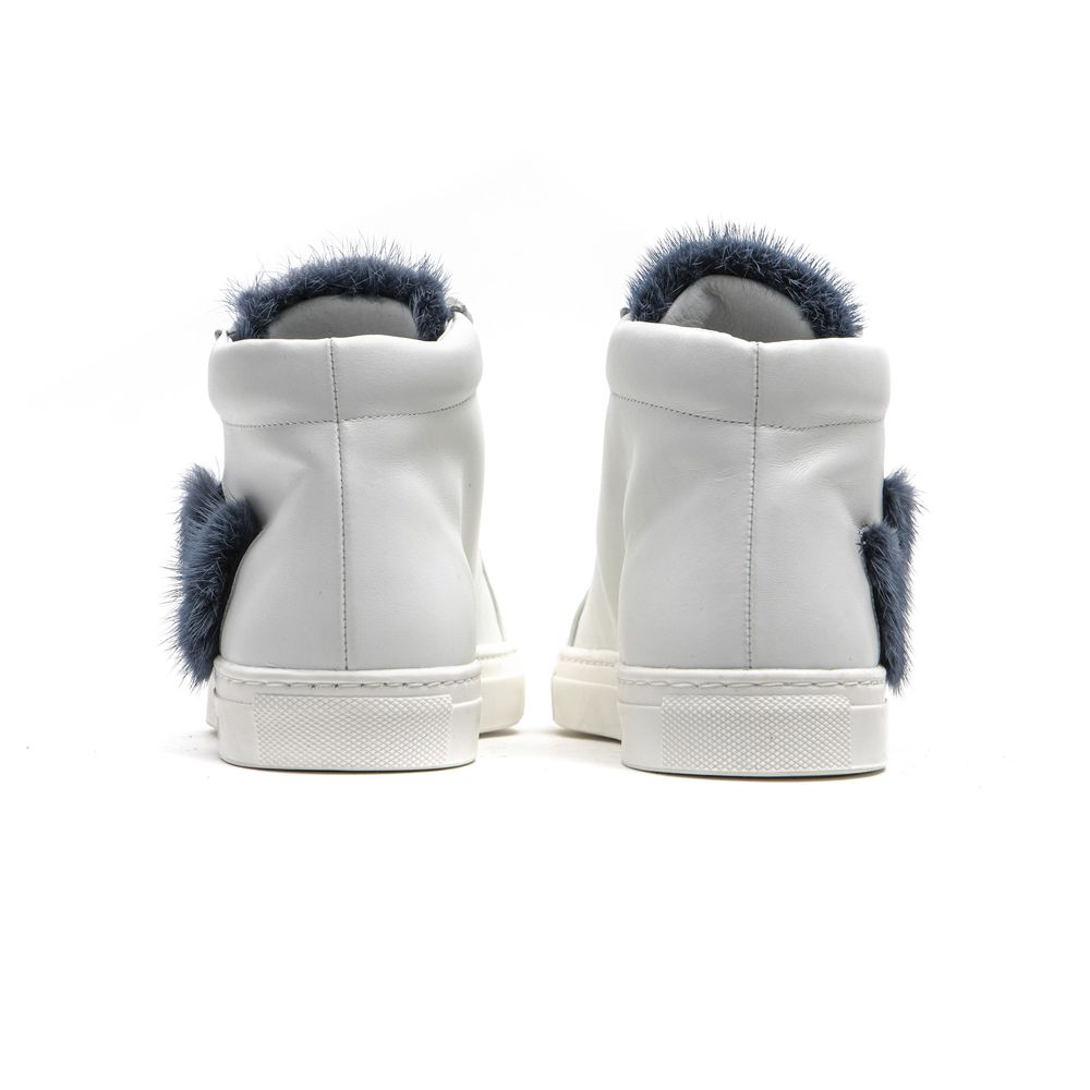 White Leather Women Sneaker - ventzia