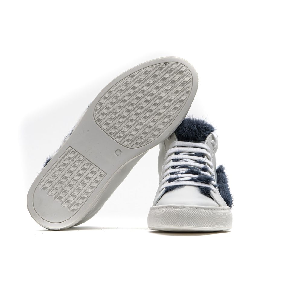 White Leather Women Sneaker - ventzia