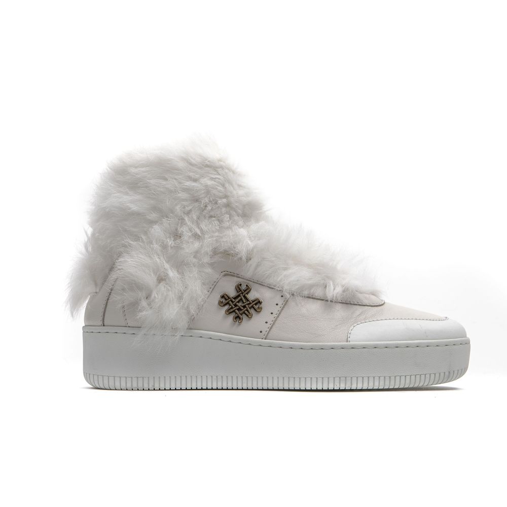 White Cotton Women Sneaker - ventzia
