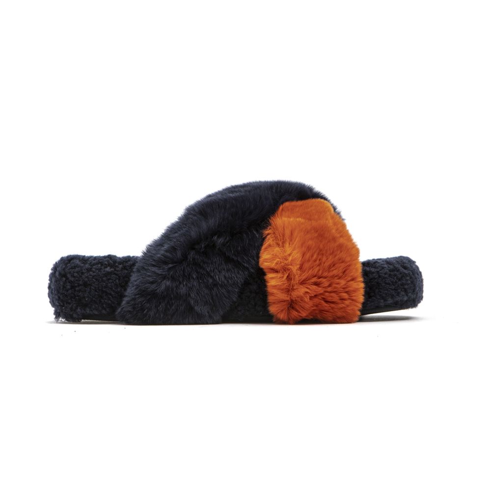 Blue Rabbit Fur Women Sandal - ventzia