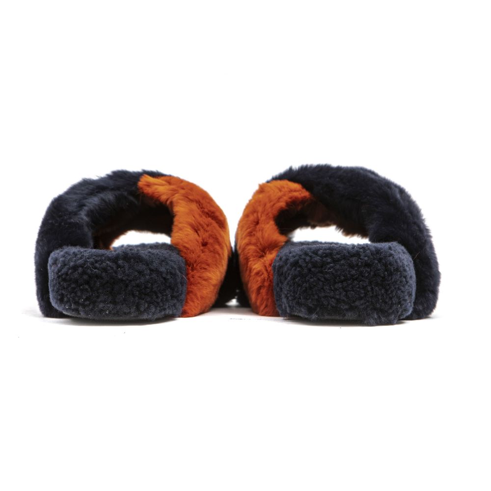 Blue Rabbit Fur Women Sandal - ventzia