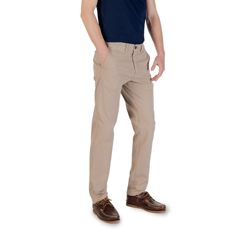 Beige Cotton Skinny Pant - ventzia