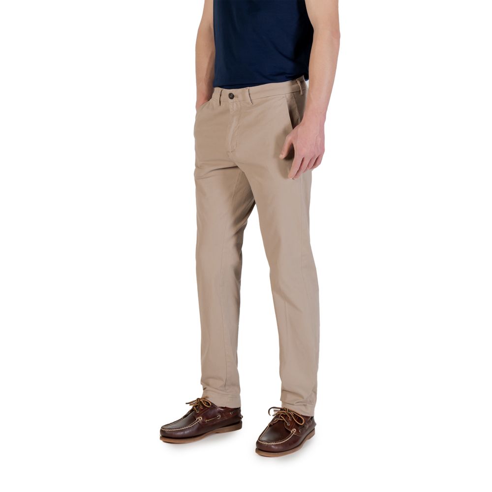 Beige Cotton Skinny Pant - ventzia
