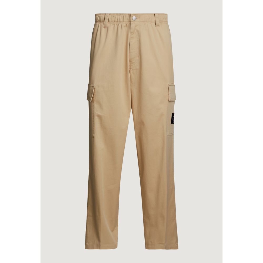Beige Recycled Cotton Cargo Pants