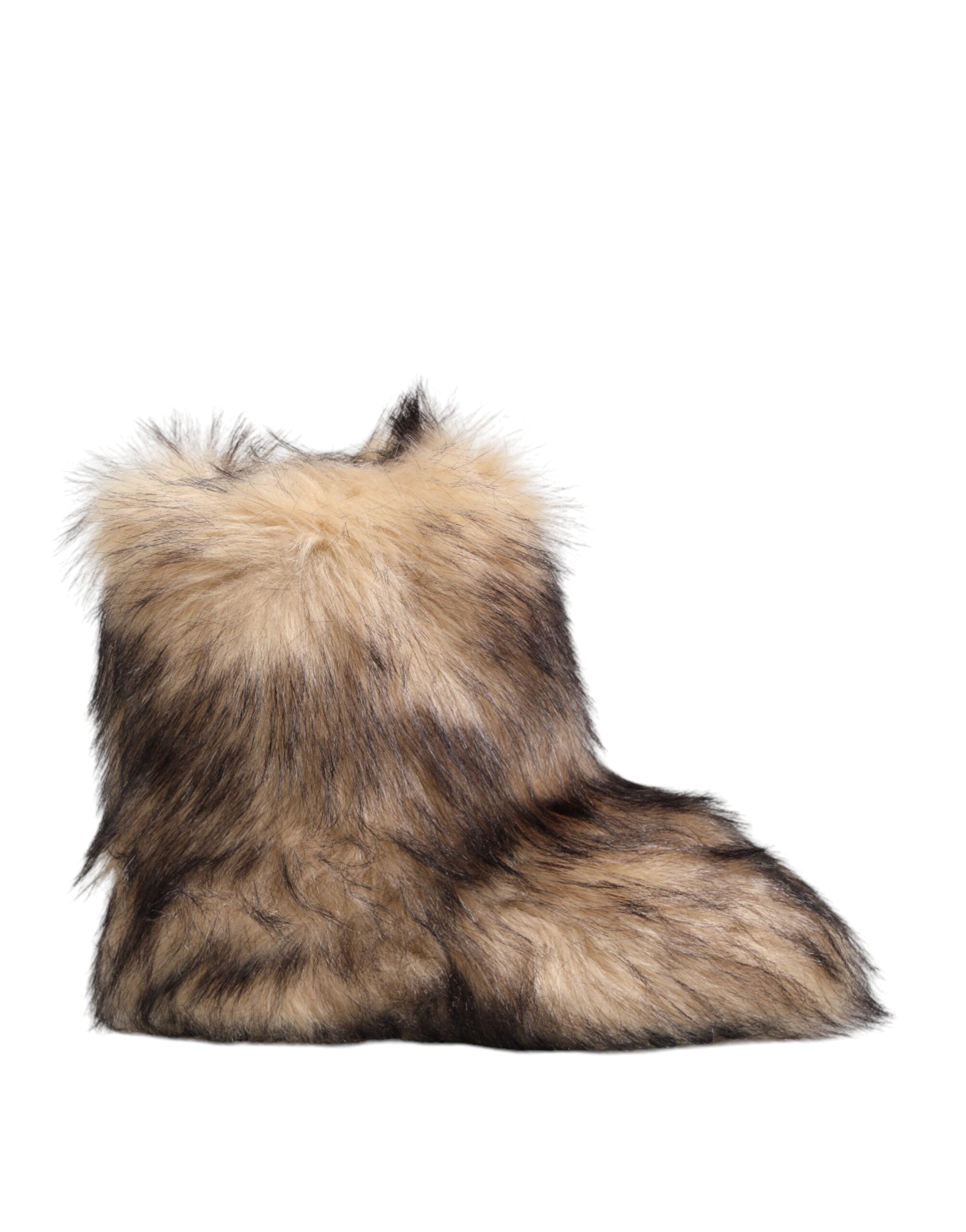 Brown Faux Skim Ski Fur Men Short Boots Shoes - ventzia
