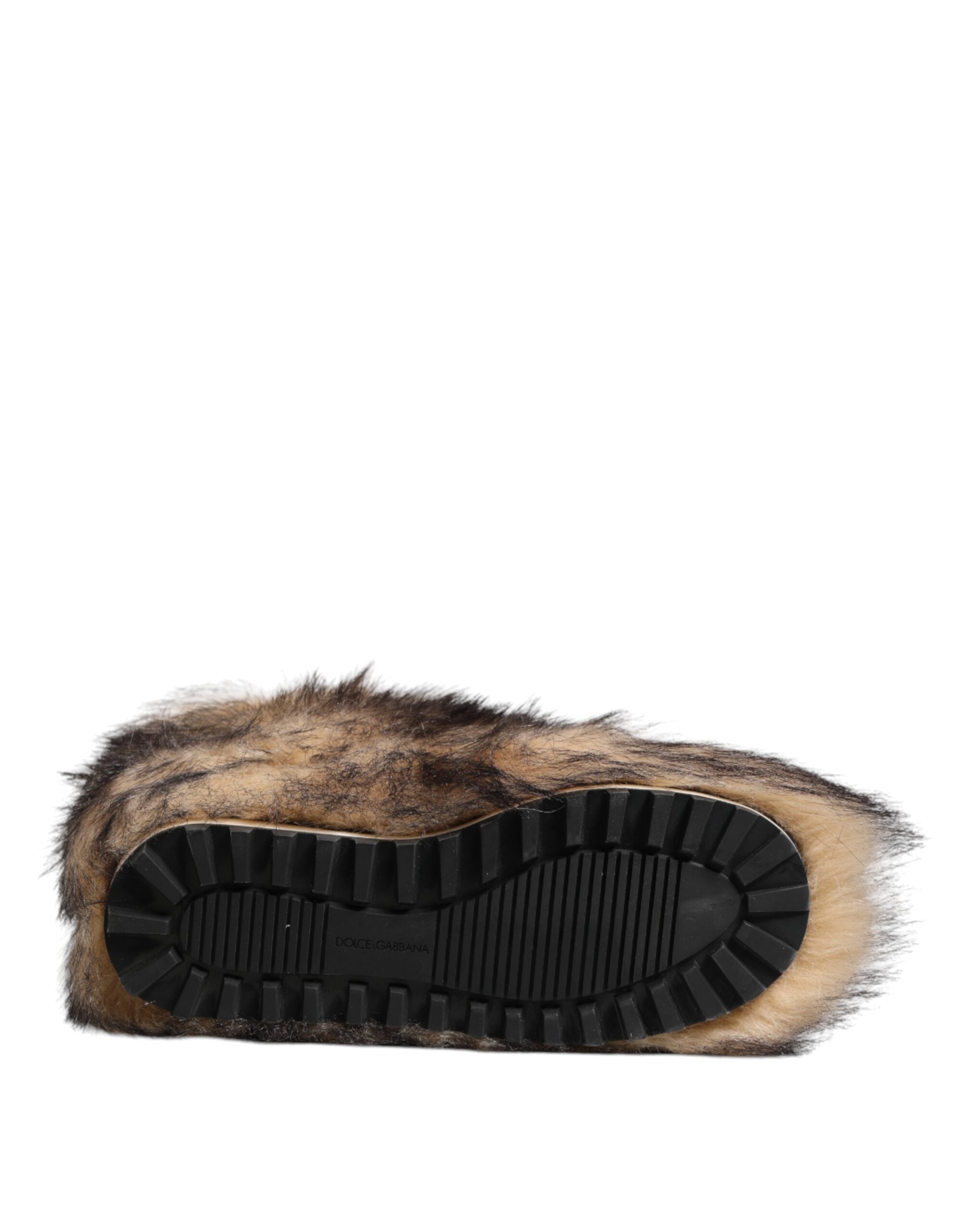 Brown Faux Skim Ski Fur Men Short Boots Shoes - ventzia