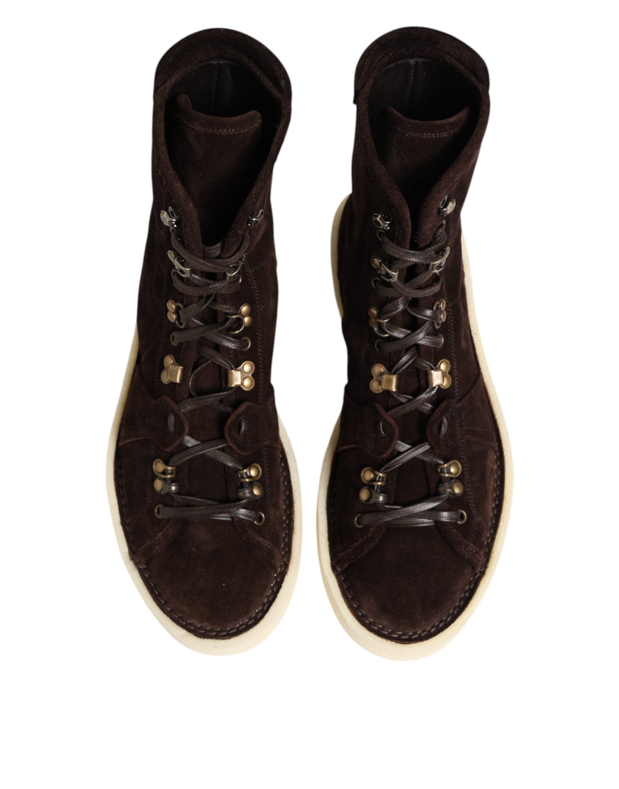 Brown Suede Lace Up Ankle Short Boots Shoes - ventzia