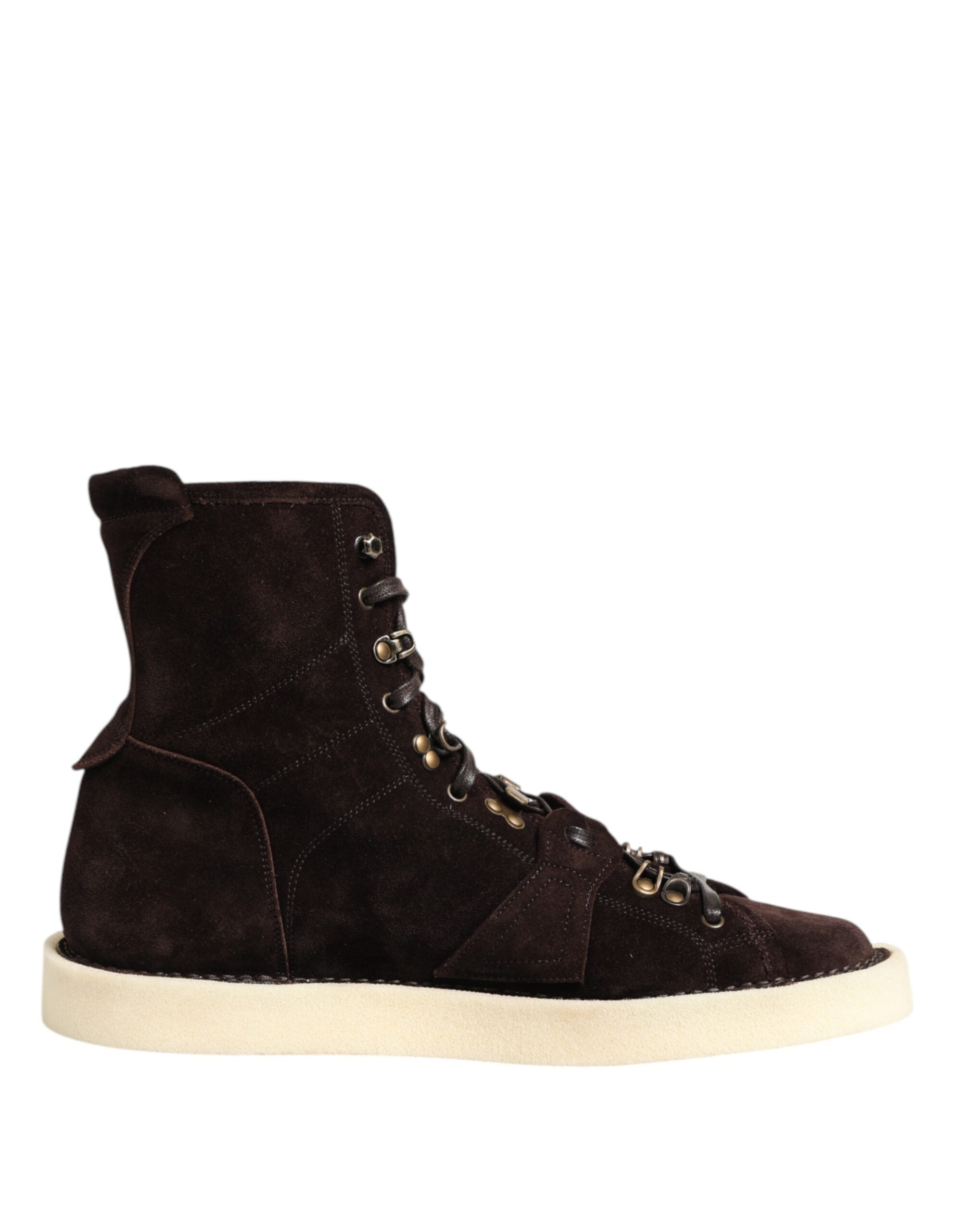 Brown Suede Lace Up Ankle Short Boots Shoes - ventzia