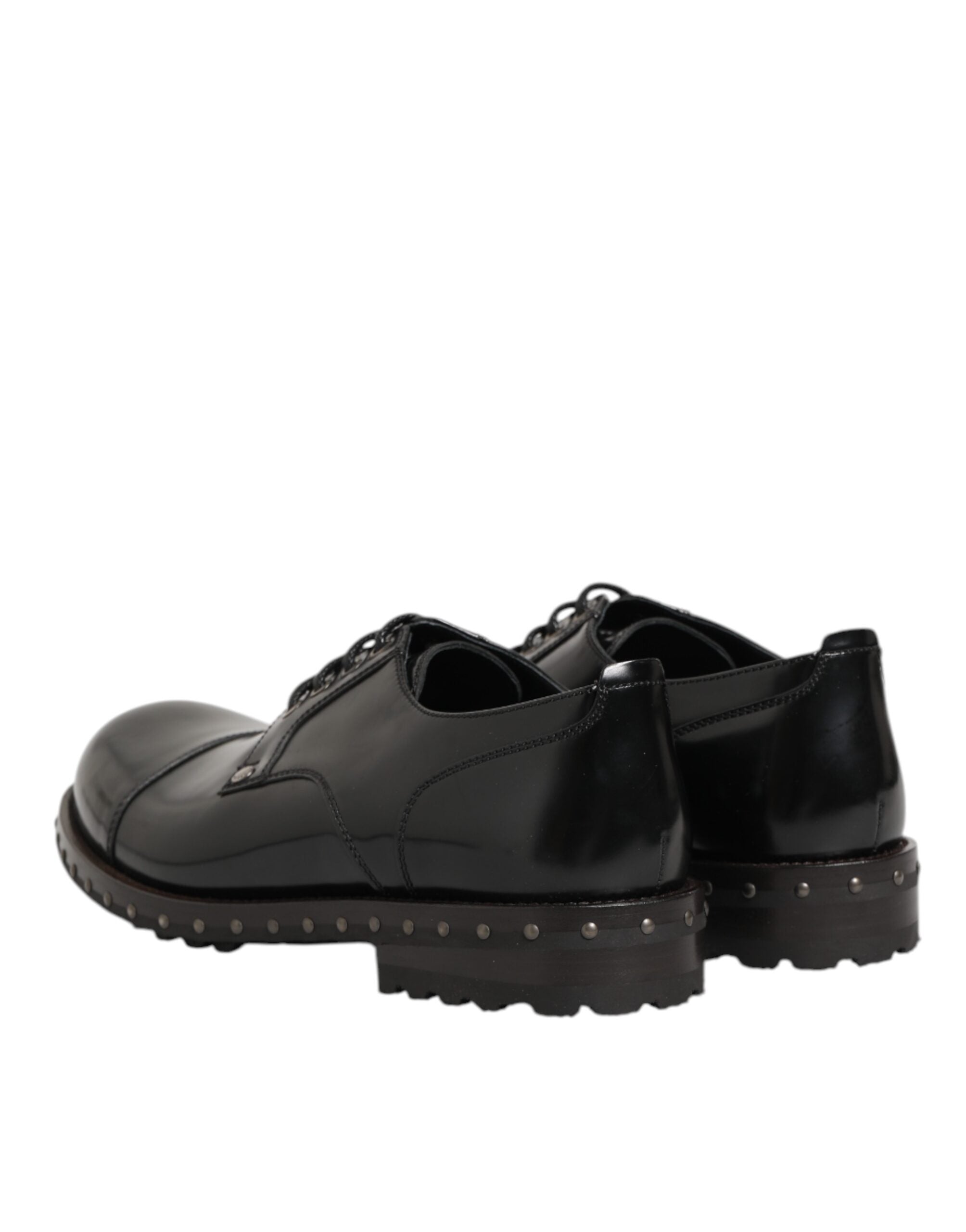 Black Leather Studded Men Formal Derby Shoes