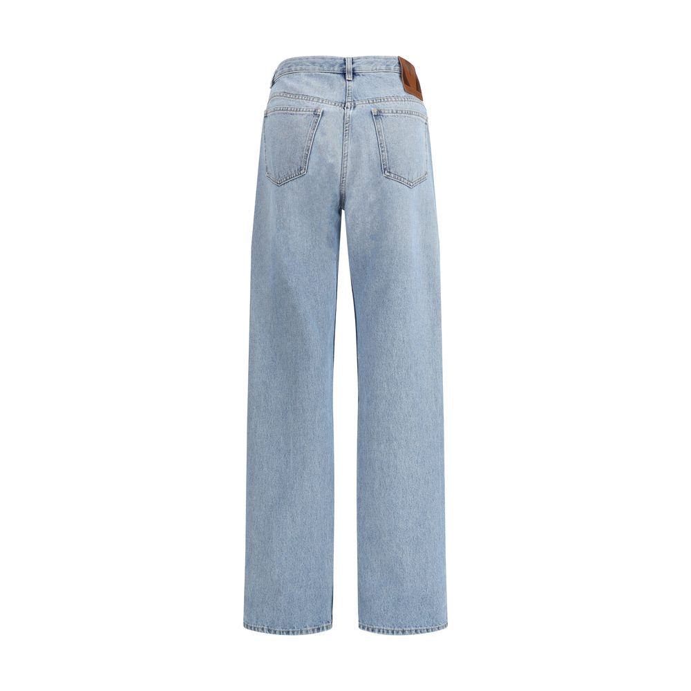 Light Blue Cotton High-Waisted Jean