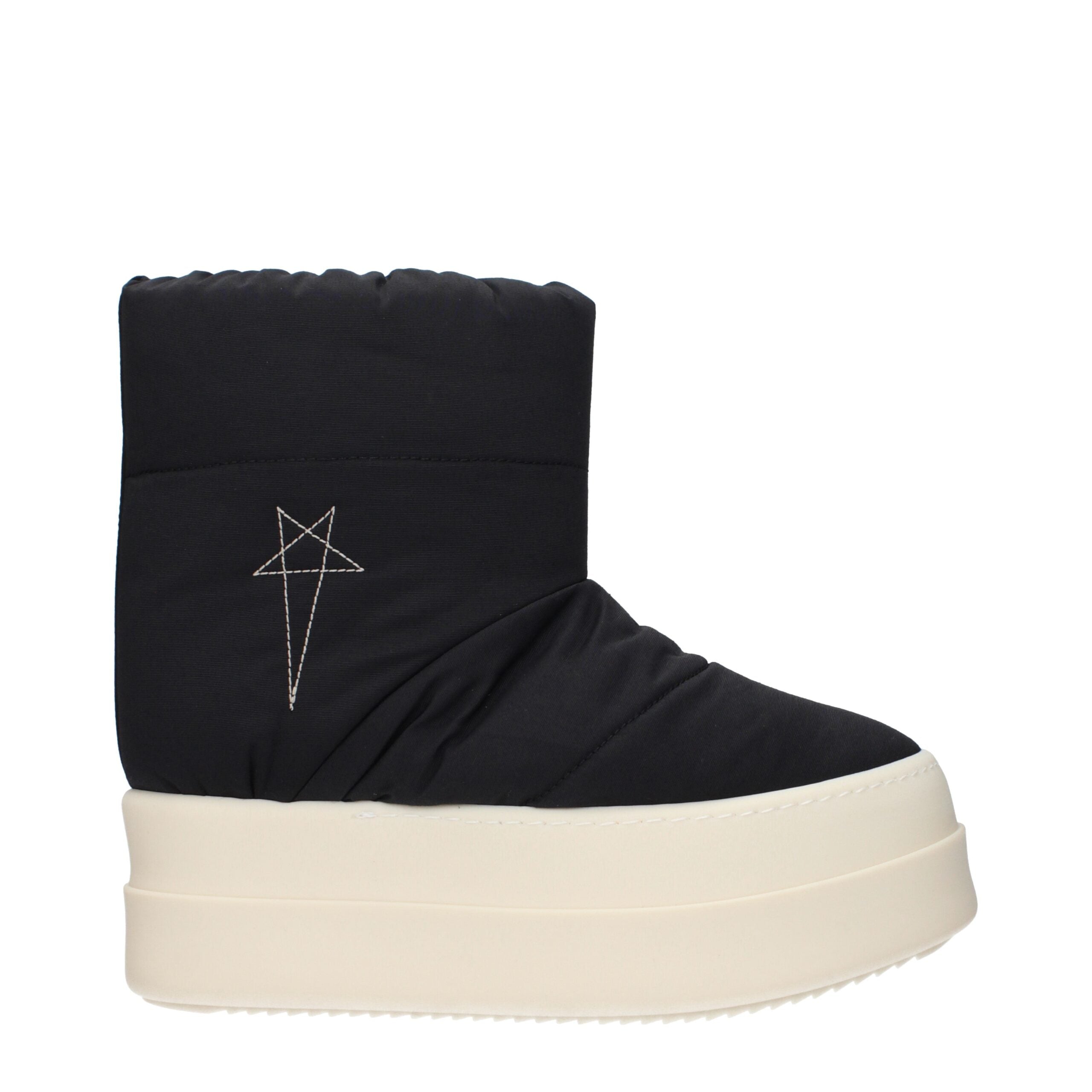 Black Fabric Ankle Boots
