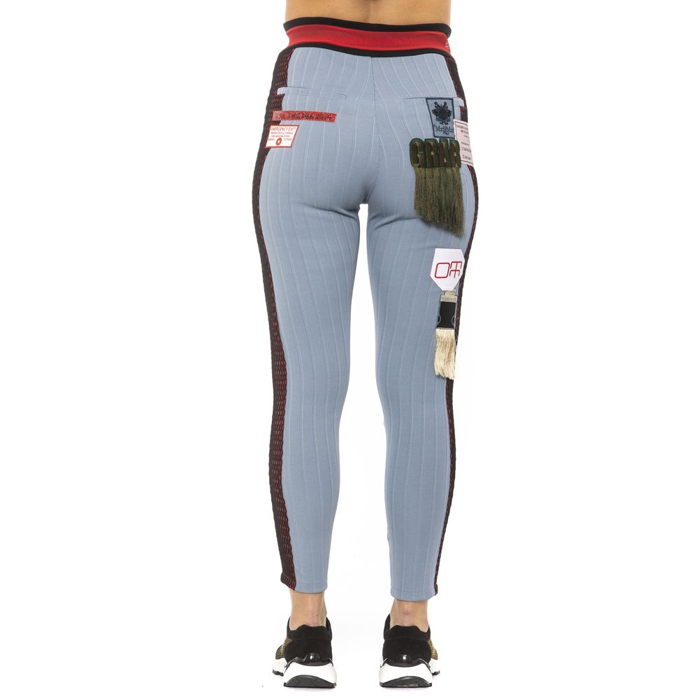 Light Blue Cotton Women Leggings - ventzia
