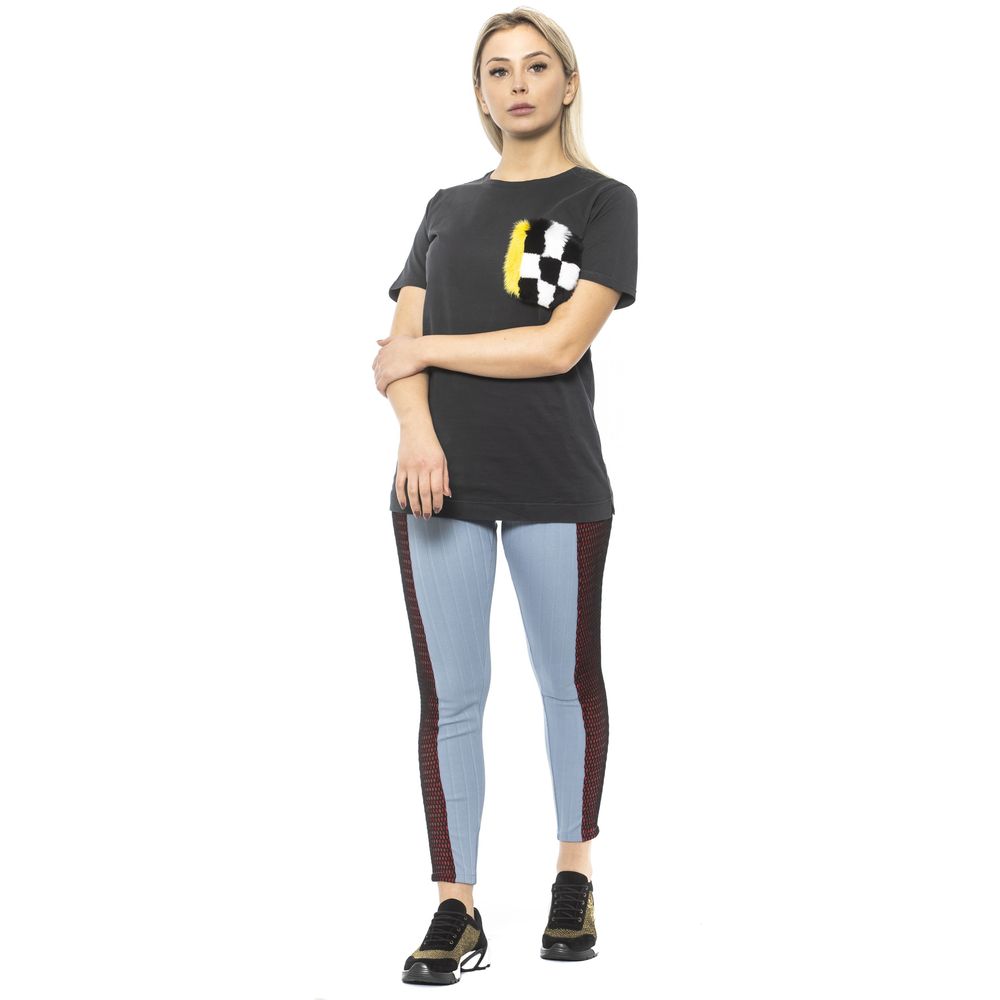 Light Blue Cotton Women Leggings - ventzia
