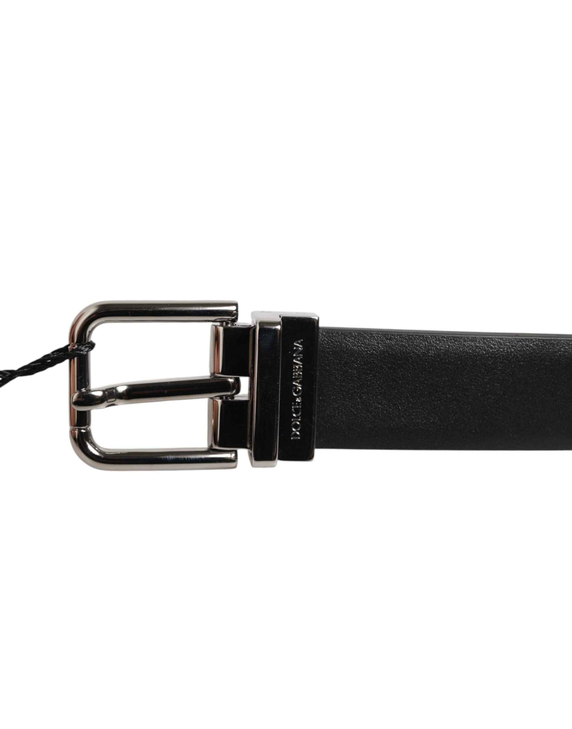 Black Leather Studded Silver-Tone Buckle Belt - ventzia