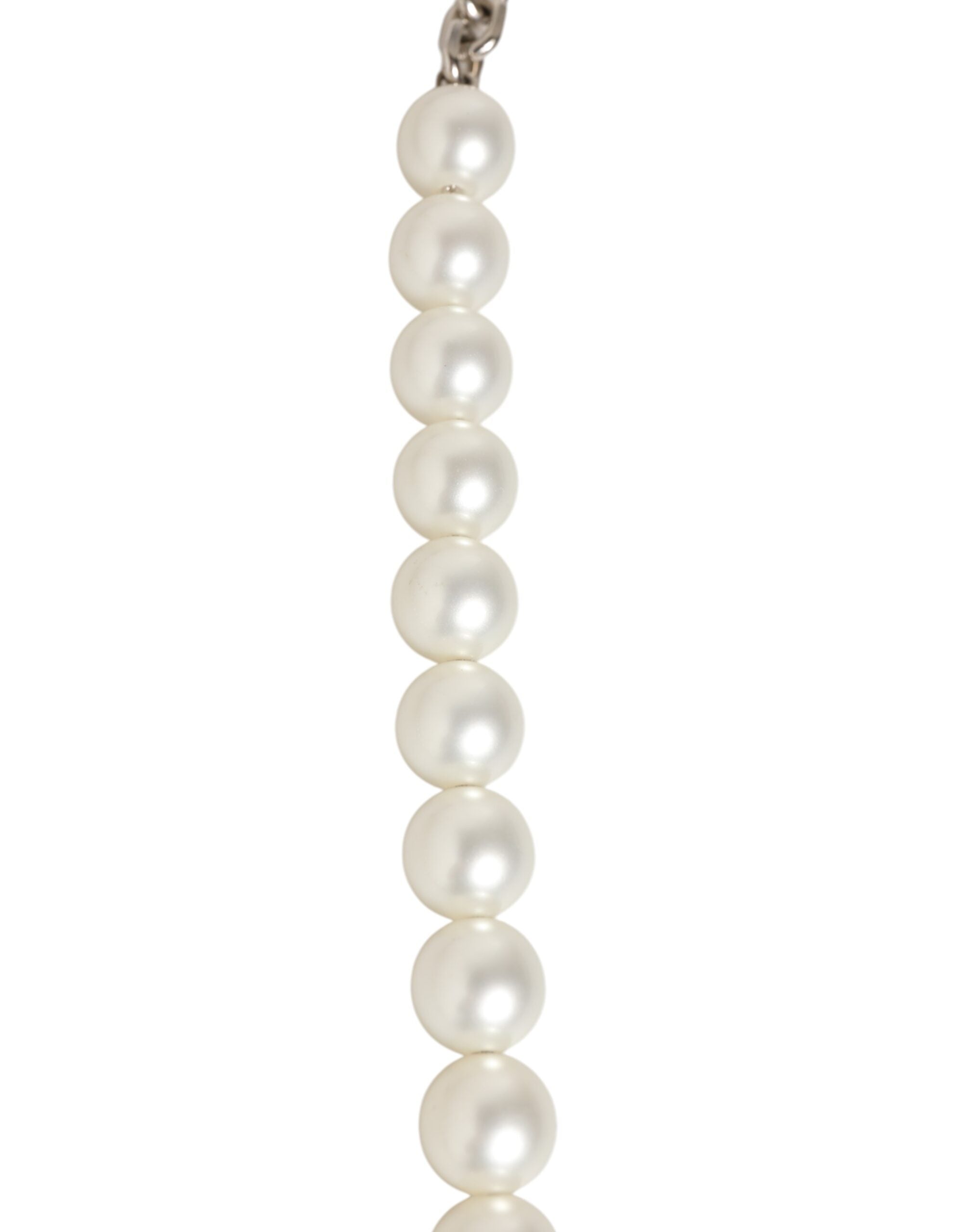 Black Leather Pearl Chain Bag Accessory Shoulder Strap - ventzia